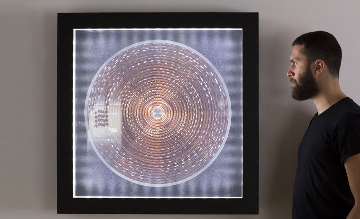 Designer Philippe Malouin, with his &#039;Blur&#039; artwork, created for Swarovski