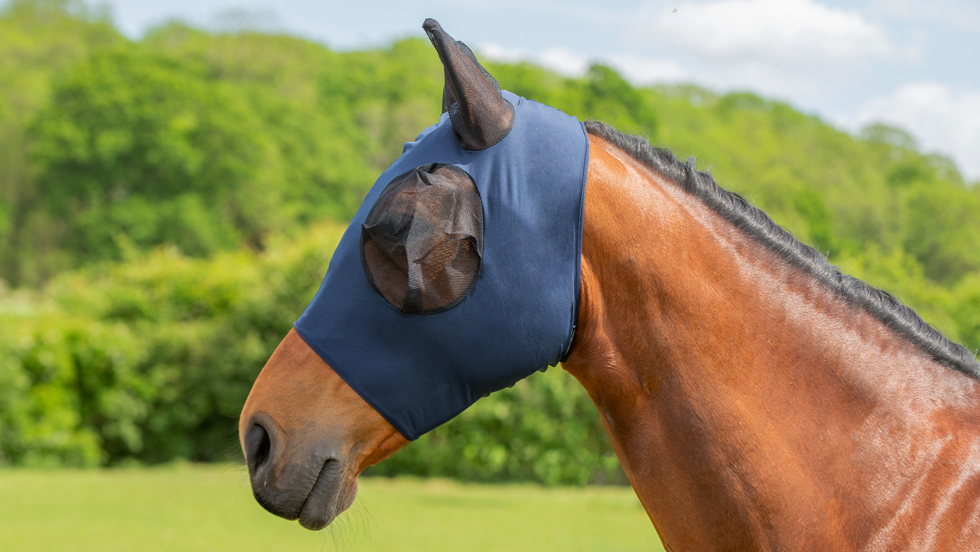 Hy Equestrian Lycra Flex Fly Mask for horses