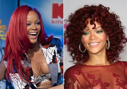 Rihanna reveals puddle perm hairstyle at the 2010 American Music Awards