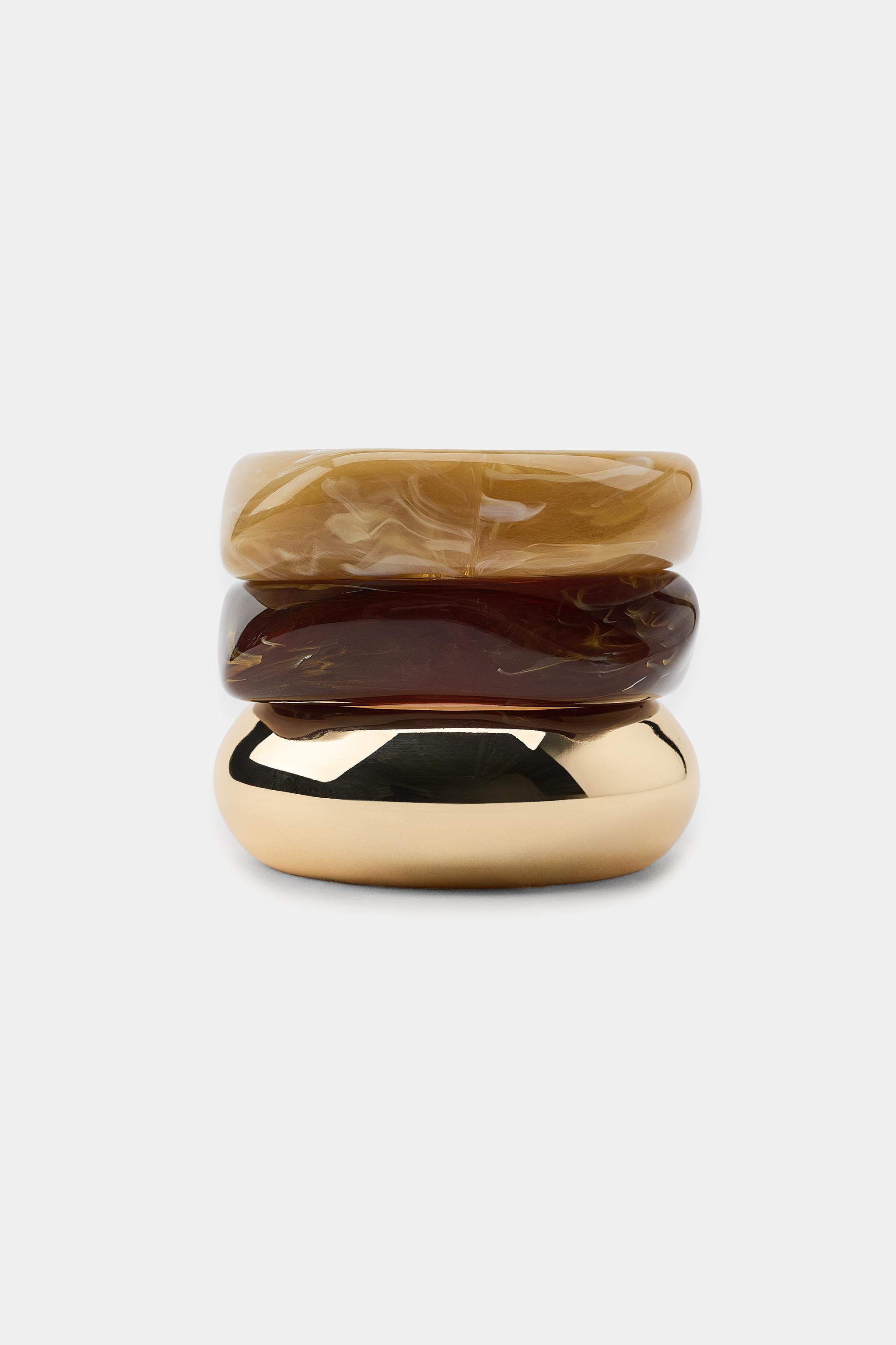 Pack of 3 Rigid Metallic Bracelets