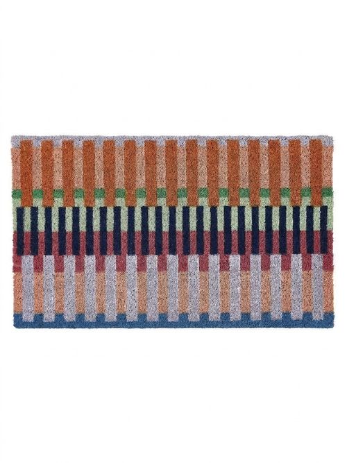 Bright Broken Stripe Coir Doormat
