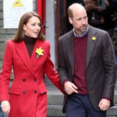 PONTYPRIDD, WALES - FEBRUARY 26: Catherine, Princess of Wales and Prince William, Prince of Wales during a visit to Pontypridd Market on February 26, 2025 in Pontypridd, Wales. In December 2024, Pontypridd was one of a number of towns across Wales which was hit by severe flooding as a result of Storm Bert and Storm Darragh. The Prince and Princess met with local residents, learning about their experiences and the impact of recent events in the town. (Photo by Chris Jackson/Getty Images)