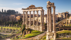 The Temple of Saturn in the Roman Forum.