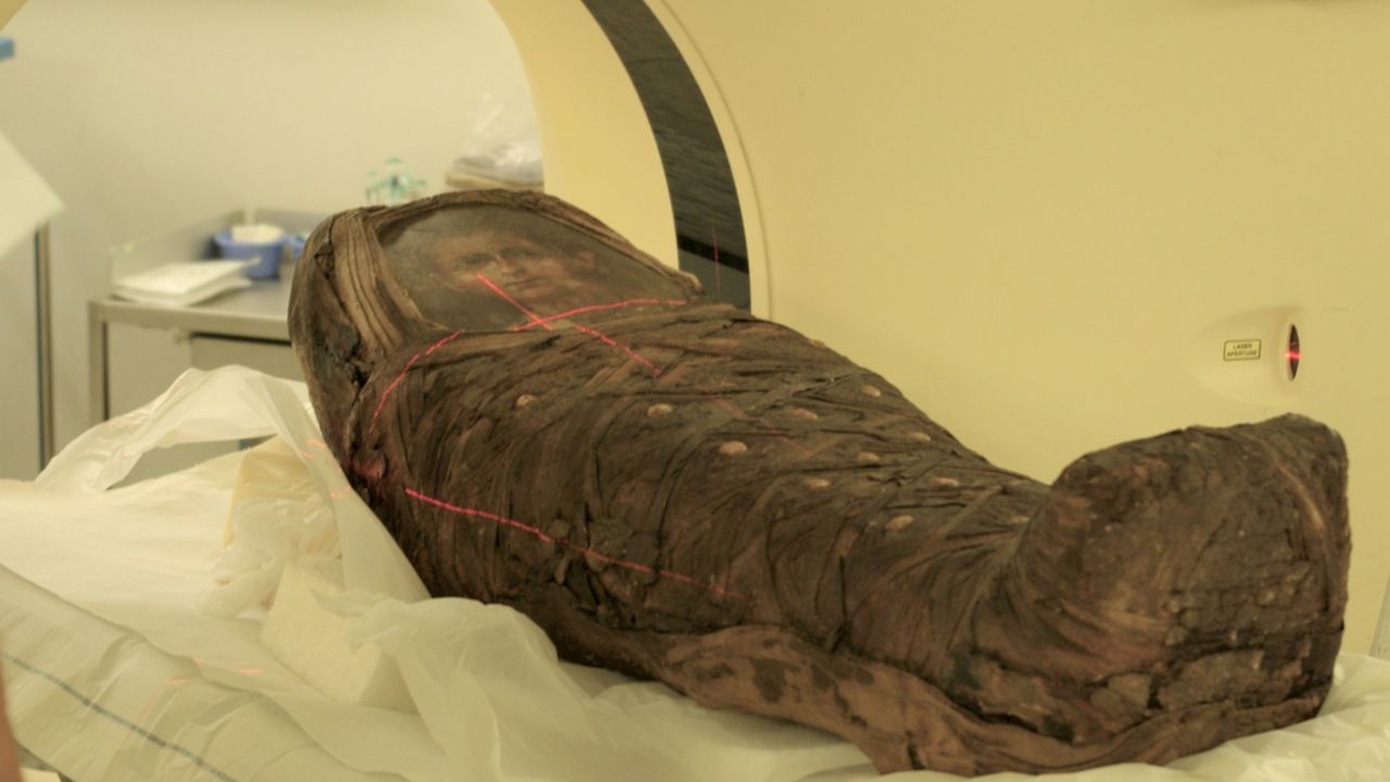 Researchers placed the boy's mummy in a CT scanner.