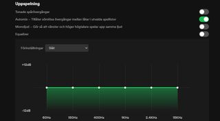 En skärmdump på inställningarna för Uppspelning i Spotify.