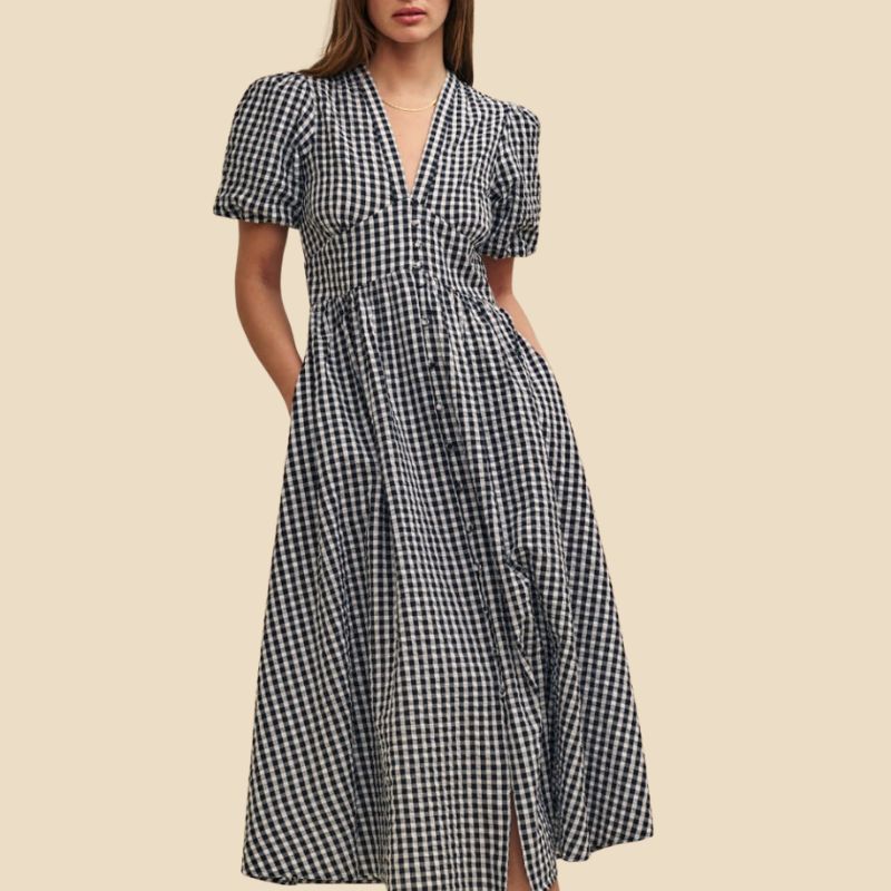 Image of black gingham dress