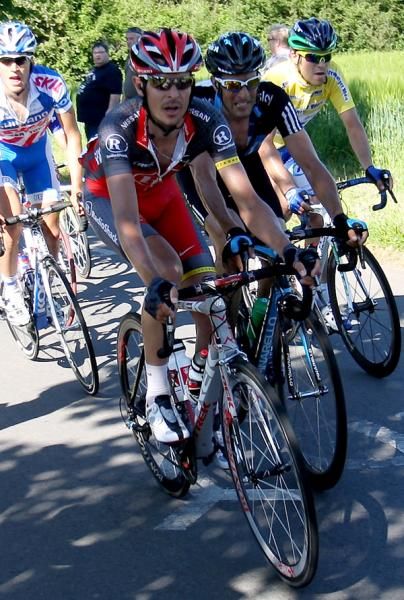 Andreas Kl&ouml;den (Radioshack) leads Juan Antonio Flecha (Sky Professional Cycling Team)