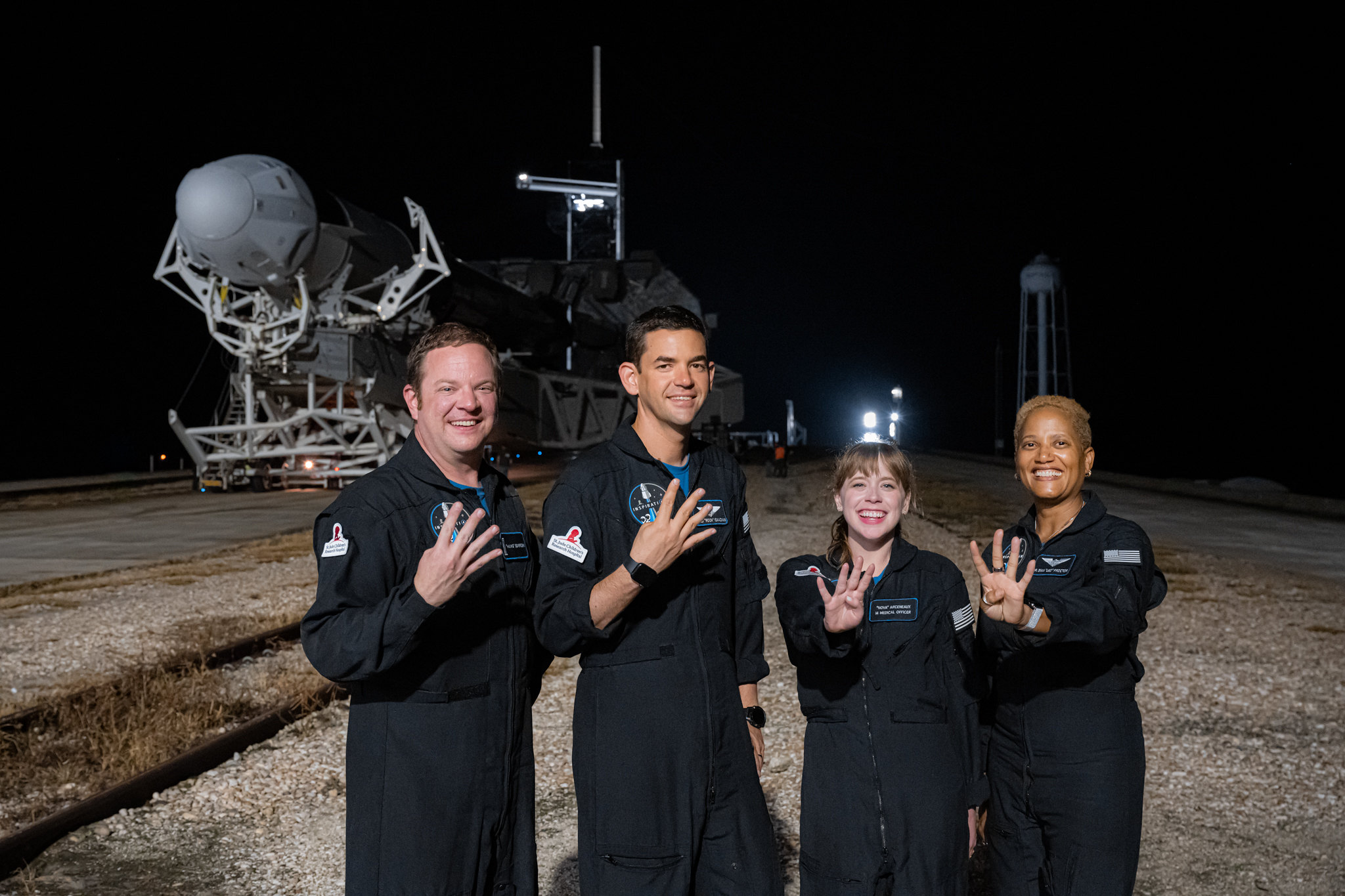 The crew of Inspiration4 readies for launch.