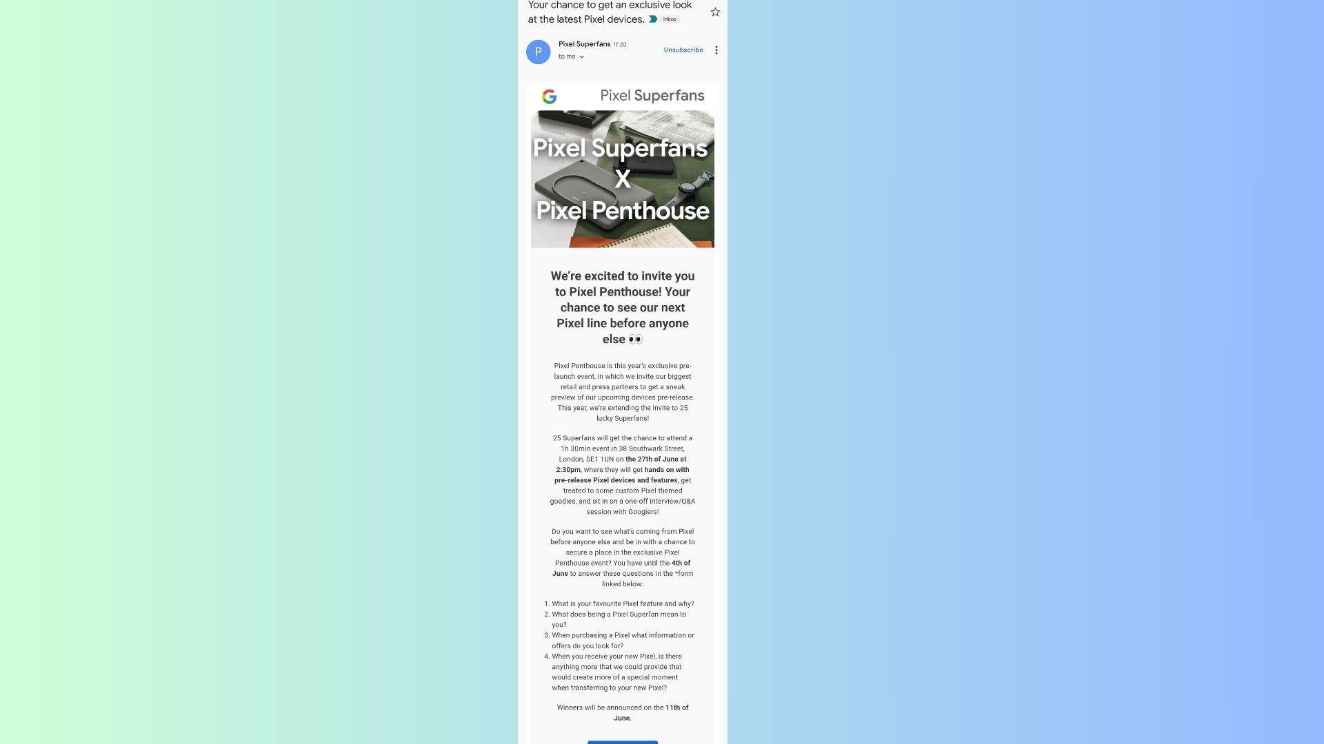 Google announces content for pre-launch event