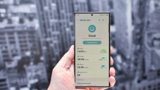 Samsung Galaxy S24 Ultra dans le menu de la batterie