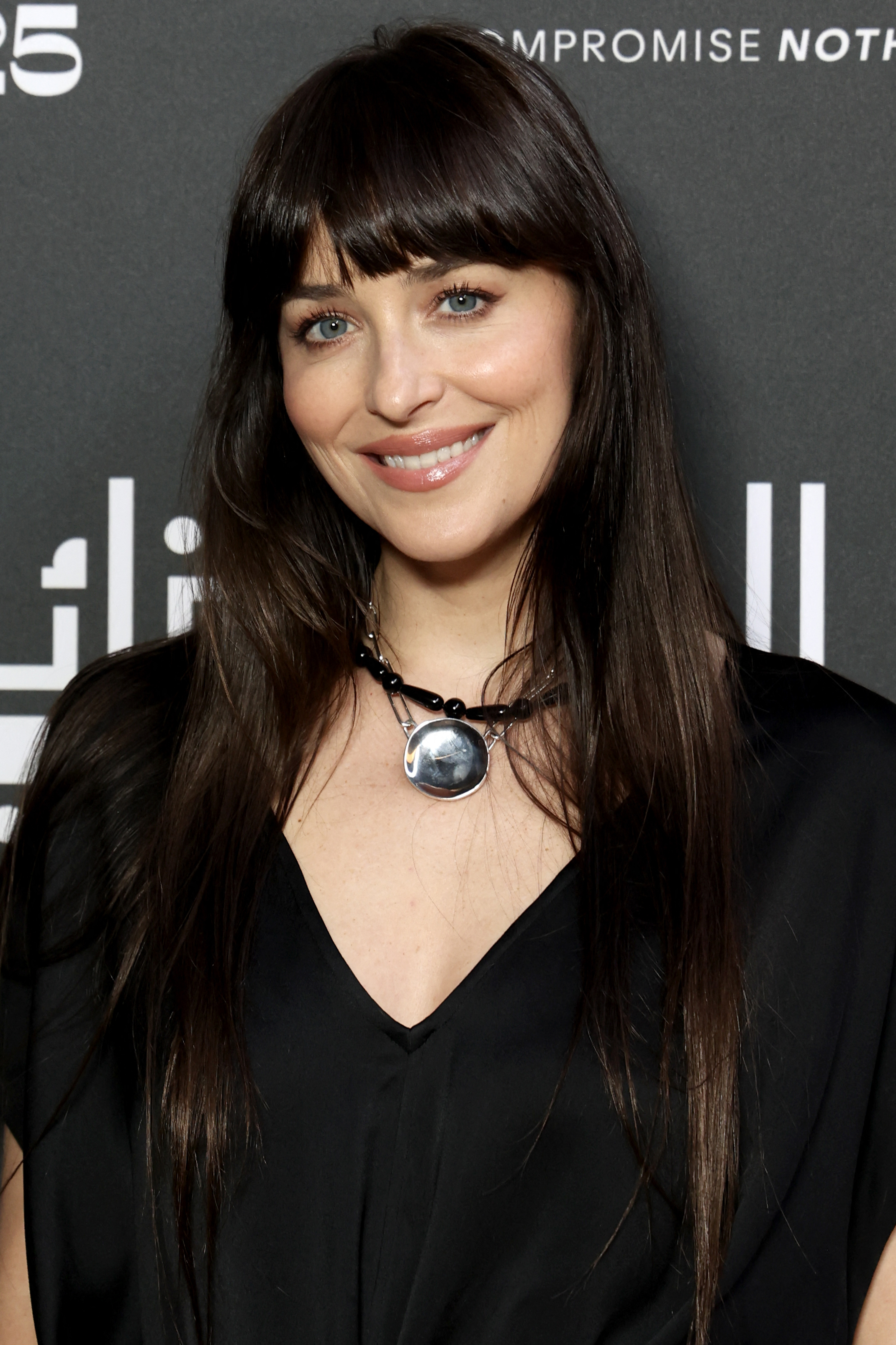 Dakota Johnson returned to the red sea film festival wearing a rare Phoebe Philo pendant necklace