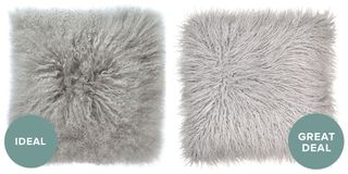 grey fur cushion