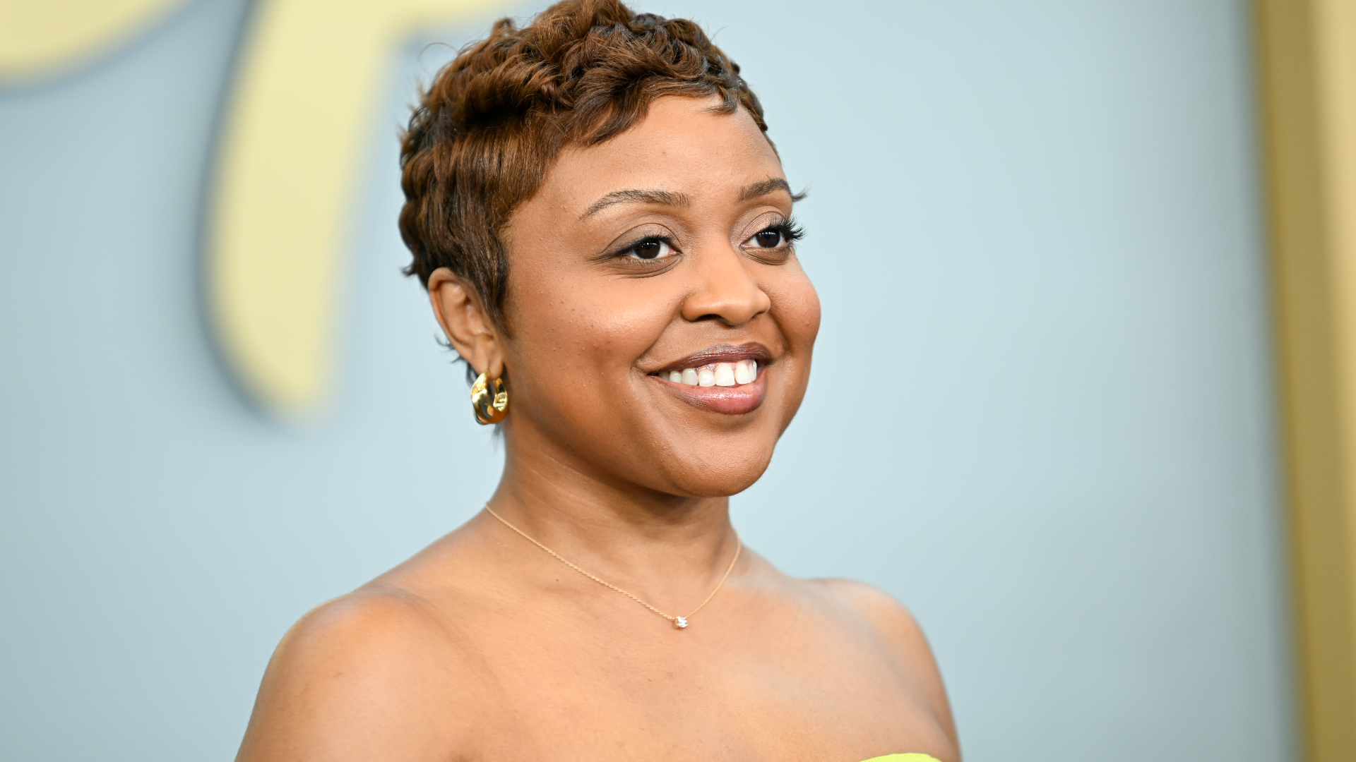Quinta Brunson at Disney 2026 Upfront Red Carpet held at North Javits Center