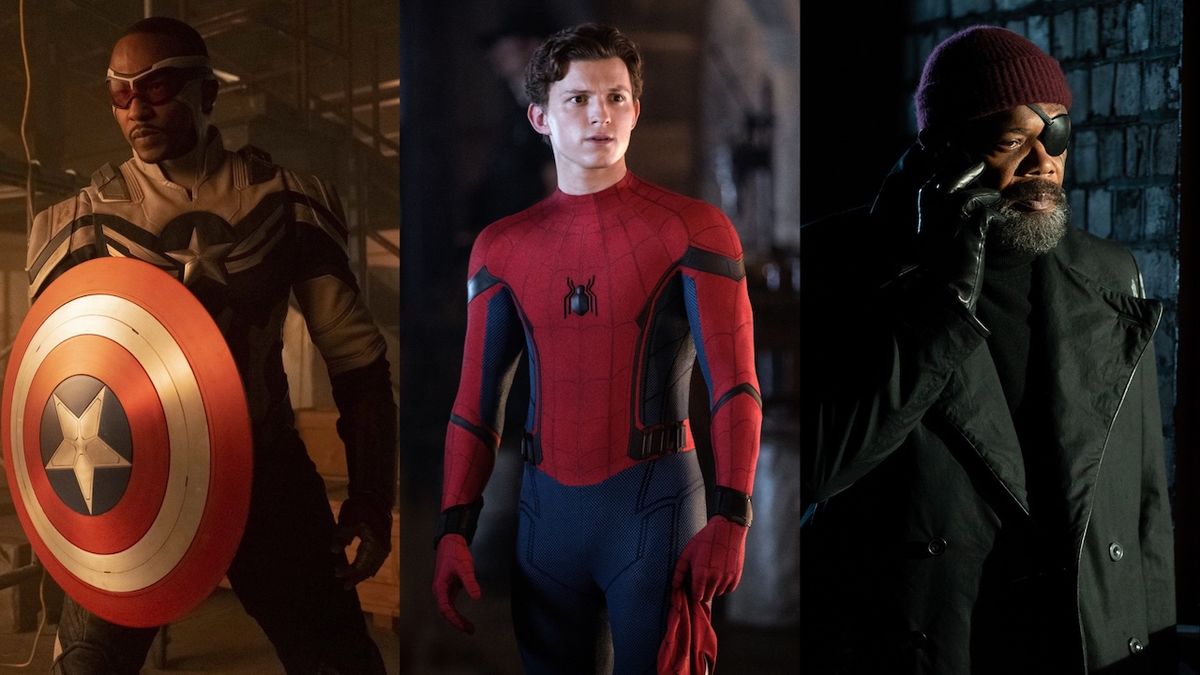 Anthony Mackie&#039;s Captain America, Tom Holland&#039;s Spider-Man and Samuel L. Jackson&#039;s Nick Fury