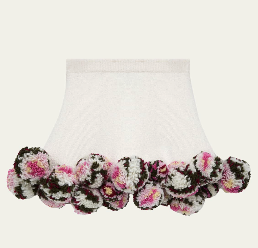Loewe, X Paula's Ibiza Pom-Pom Boucle Mini Skirt