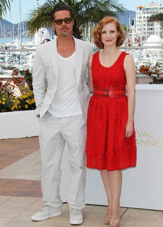 Brad Pitt and Jessica Chastain.