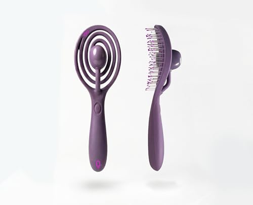 Oo!brush Detangling Brush, Harmonic Resonance Technology, Wet and Dry Hair Brush for Straight, Wavy, Curly and Coily Hair, Helps Reduce Tugging, Scalp Massage Feature, Usb-C Rechargeable, Magic Violet