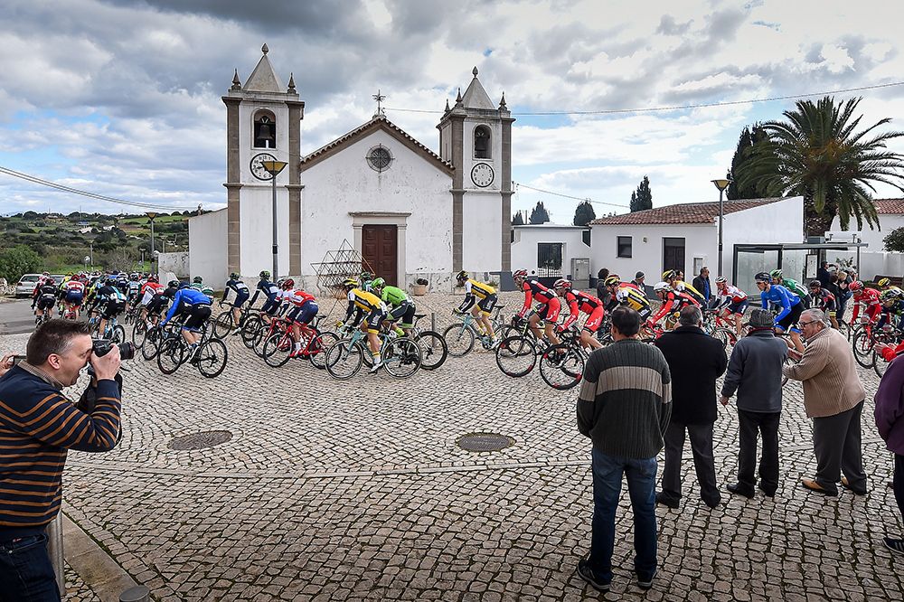 The riders are cheered on by the locals