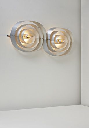 flower shaped light feature on a wall