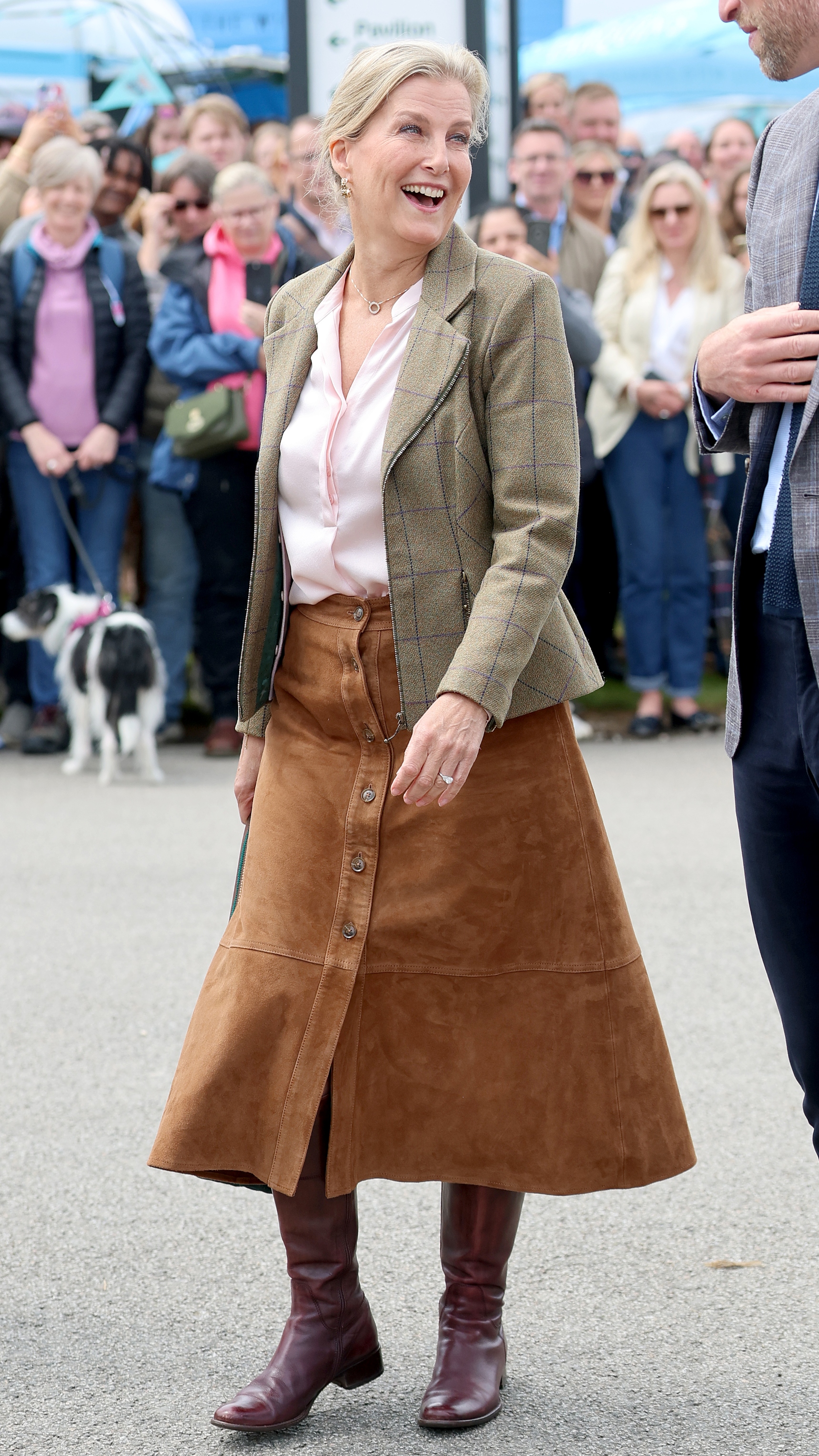 Sophie, Duchess of Edinburgh laughs as she attends the Royal Cornwall Show at the Royal Cornwall Showground on June 06, 2025