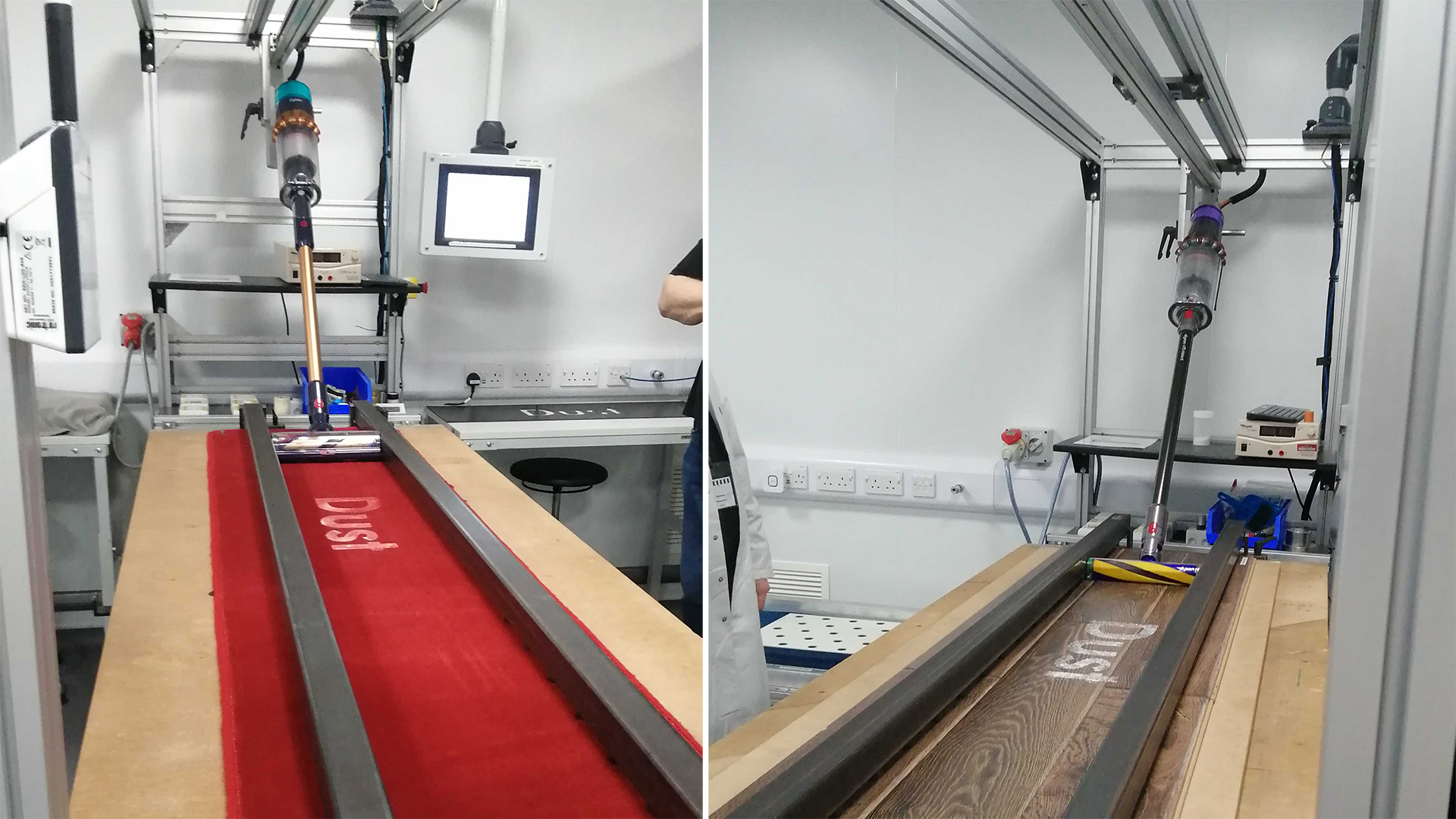 Dyson vacuum cleaner testing rig