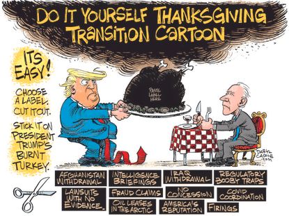 Political Cartoon U.S. Trump Biden transition