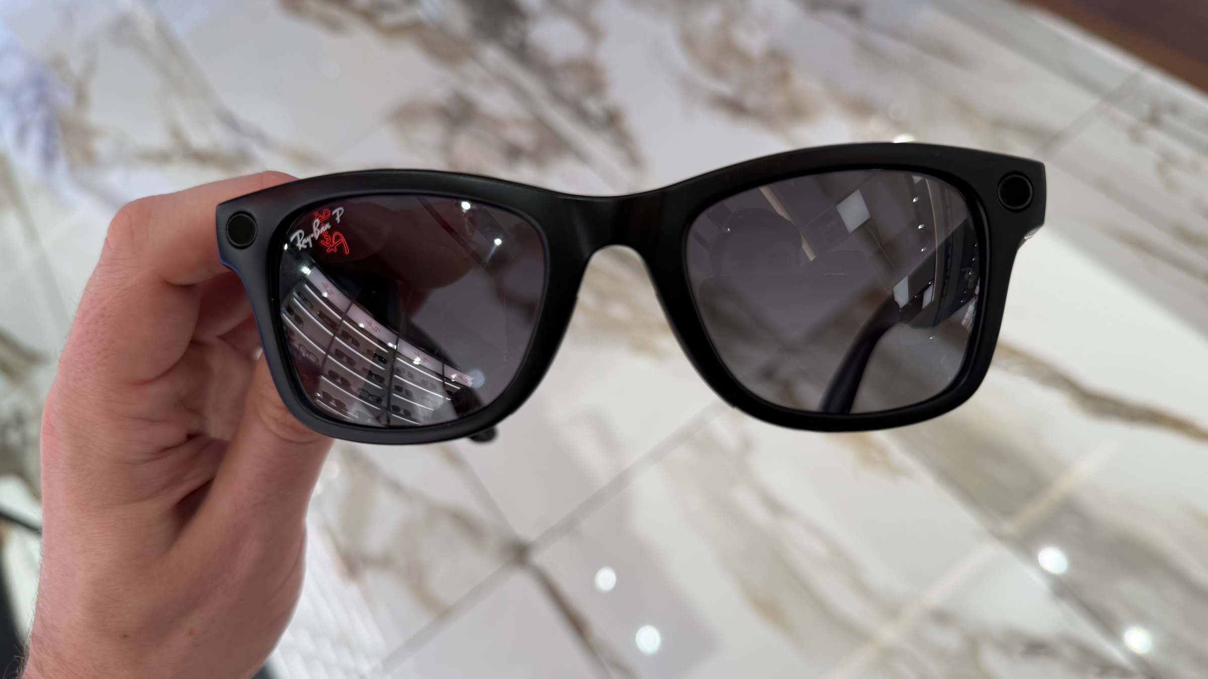 Hands-on photograph of Ray-Ban Meta Smart Glasses Gen 2