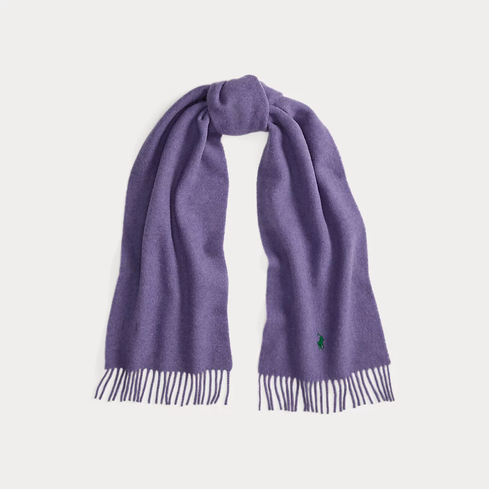 Fringe Trim Wool Scarf