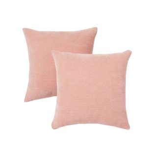 A set of two pink cushions
