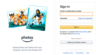Amazon Photos login page desktop