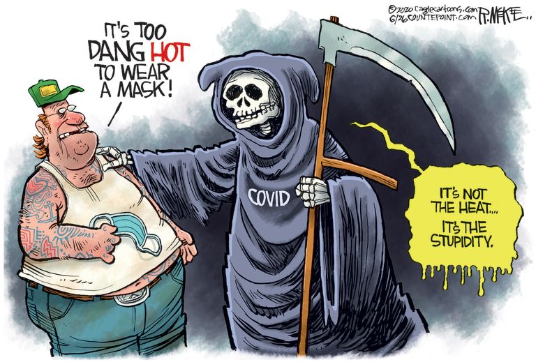 Editorial Cartoon U.S. coronavirus mask