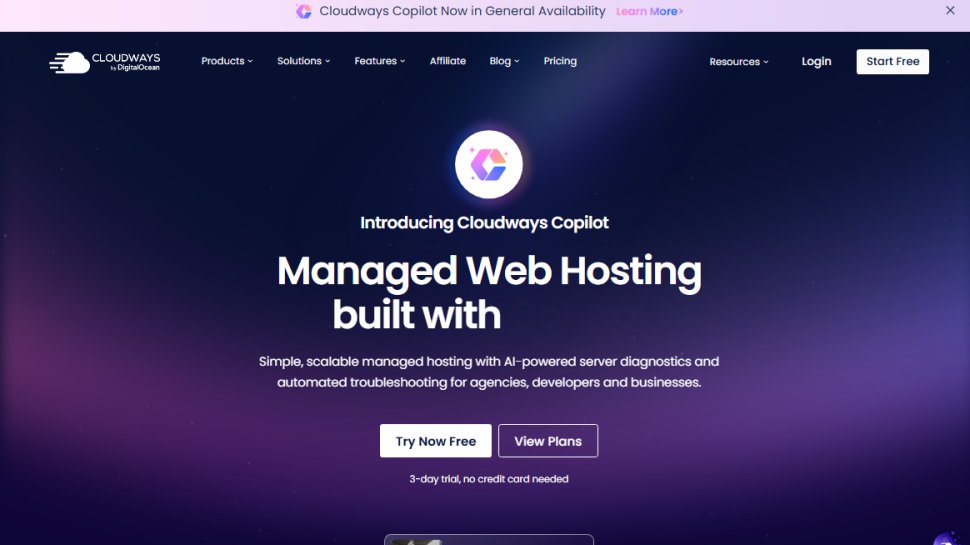 Website screenshot of Cloudways (August, 2025)