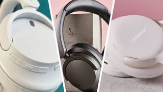 Three-way image of Sony, 1More and Bose headphones