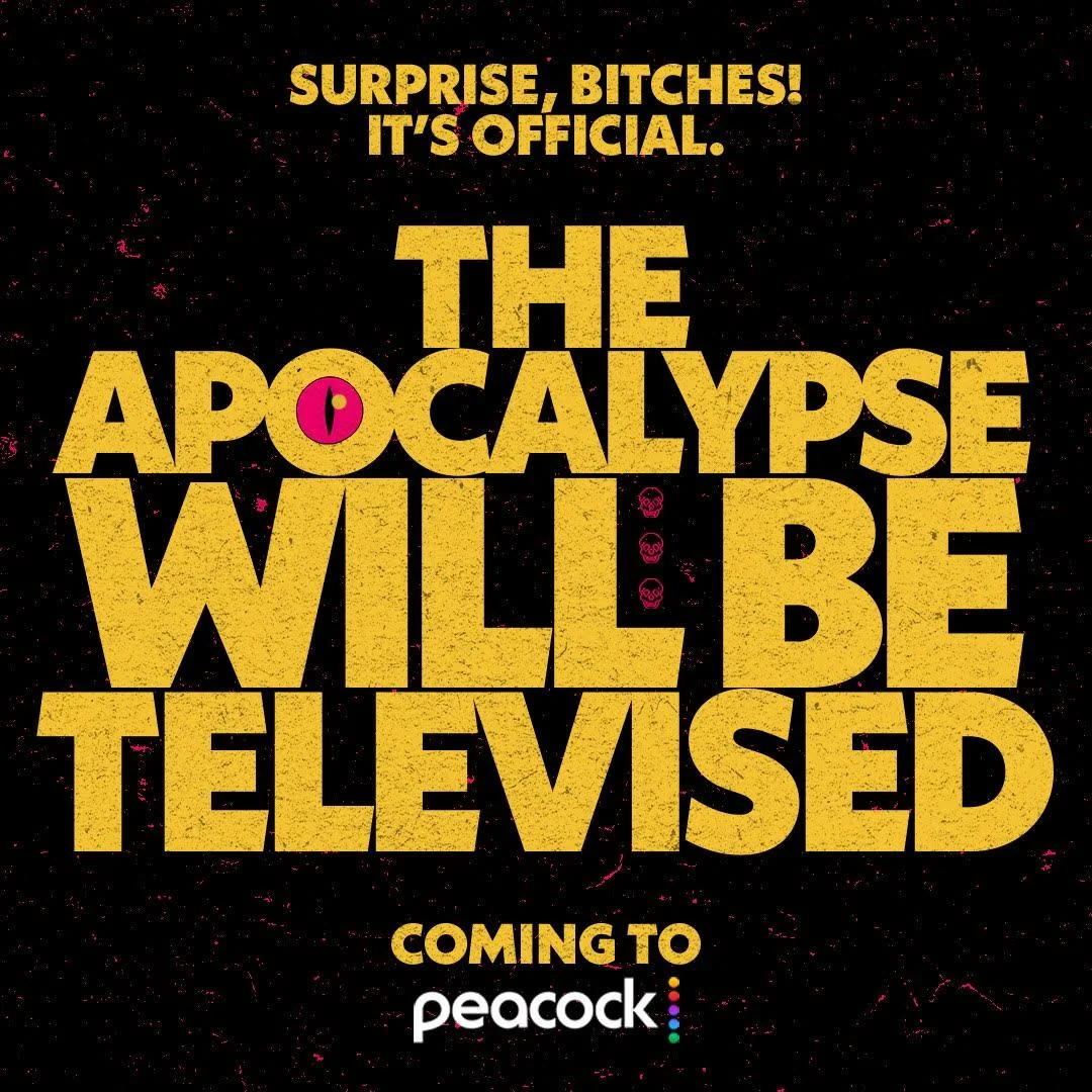 Dungeon Crawler Carl Peacock announcement, stating "The Apocalypse Will Be Televised".