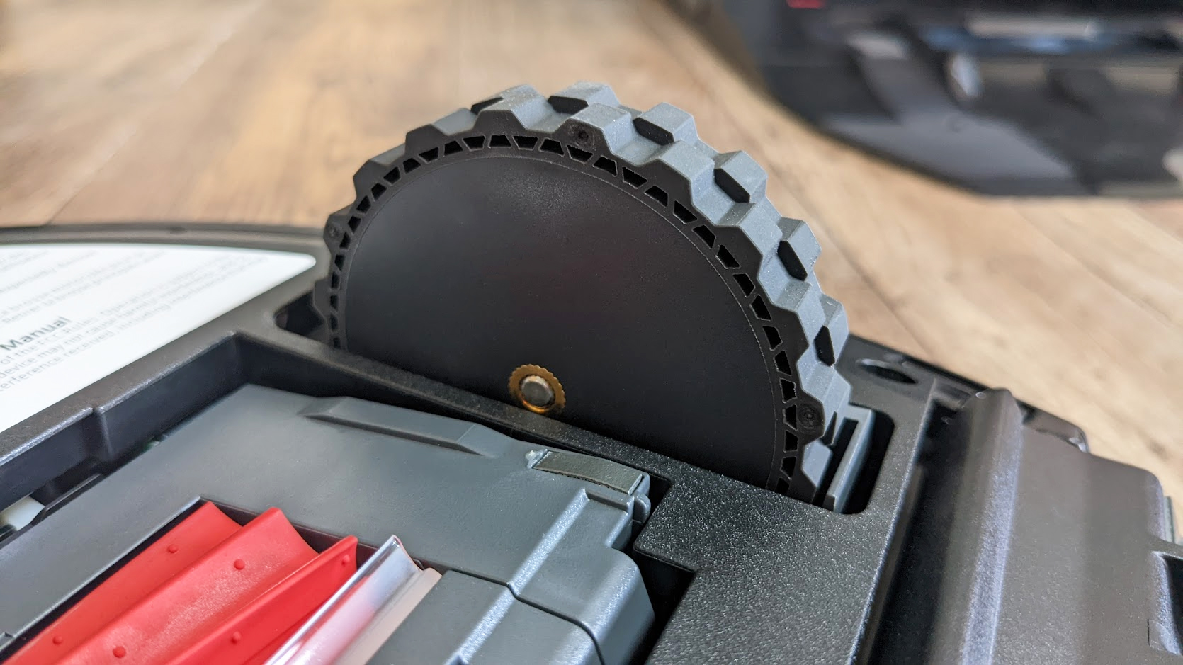Wheel on a Roborock S7 MaxV Ultra.