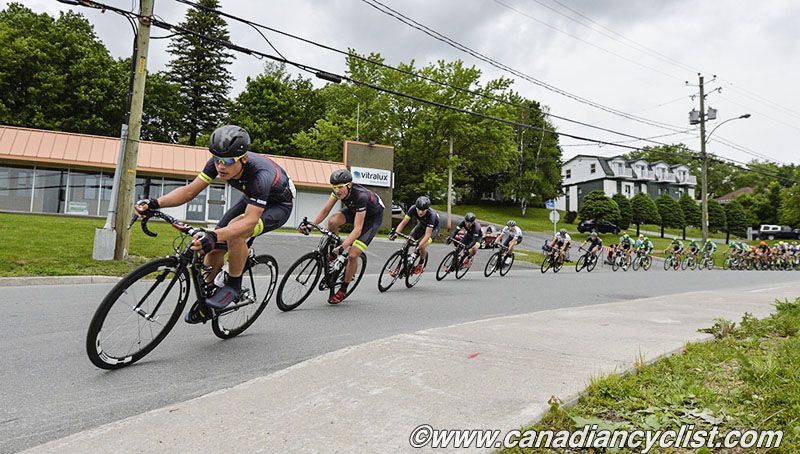 Hincapie Racing Team leads the bunch.