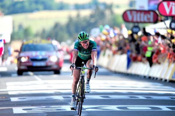 Thomas Voeckler (Europcar) at the finish.