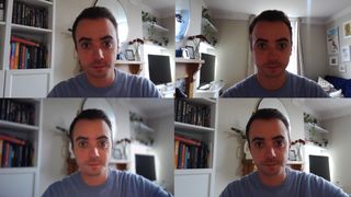 Several side-by-side images of a man taken on a Depstech DW49 Pro 4K webcam