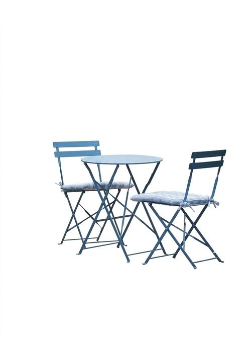 Rive Droite Bistro Set - Powder Coated Steel, Cove Blue, Small