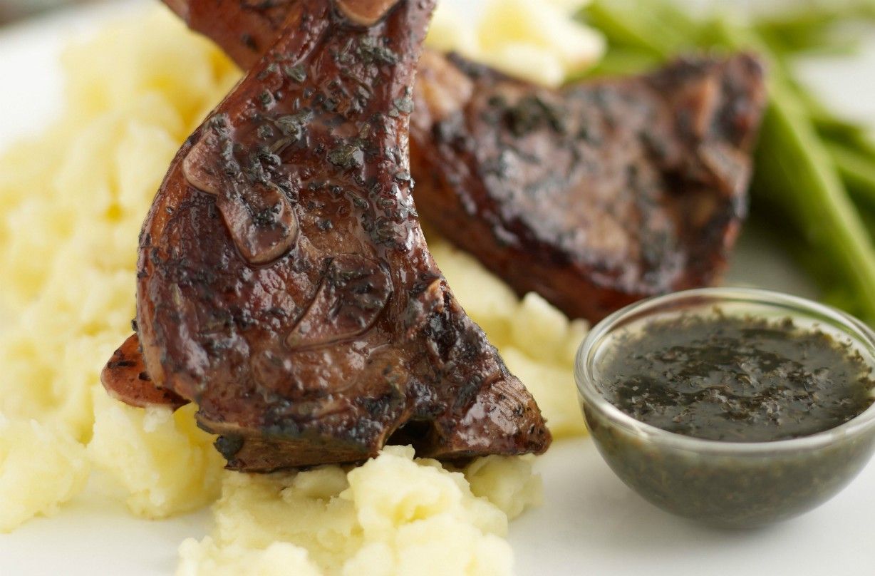 Pan-fried lamb chops