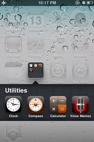 iOS 4 Folders open