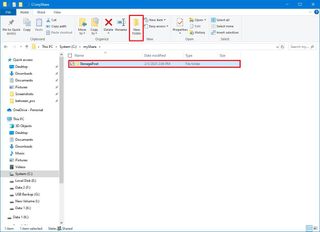 Create folder on Windows 10