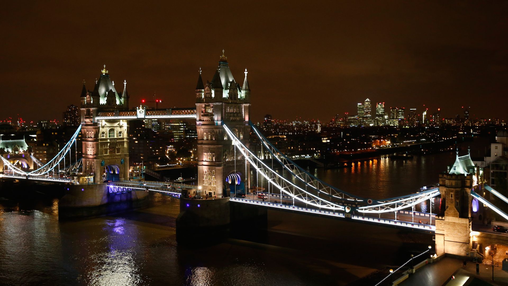  A nighttime view of Tower Bridge from City Hall during the Barclays ATP World Tour Finals Draw at City Hall 