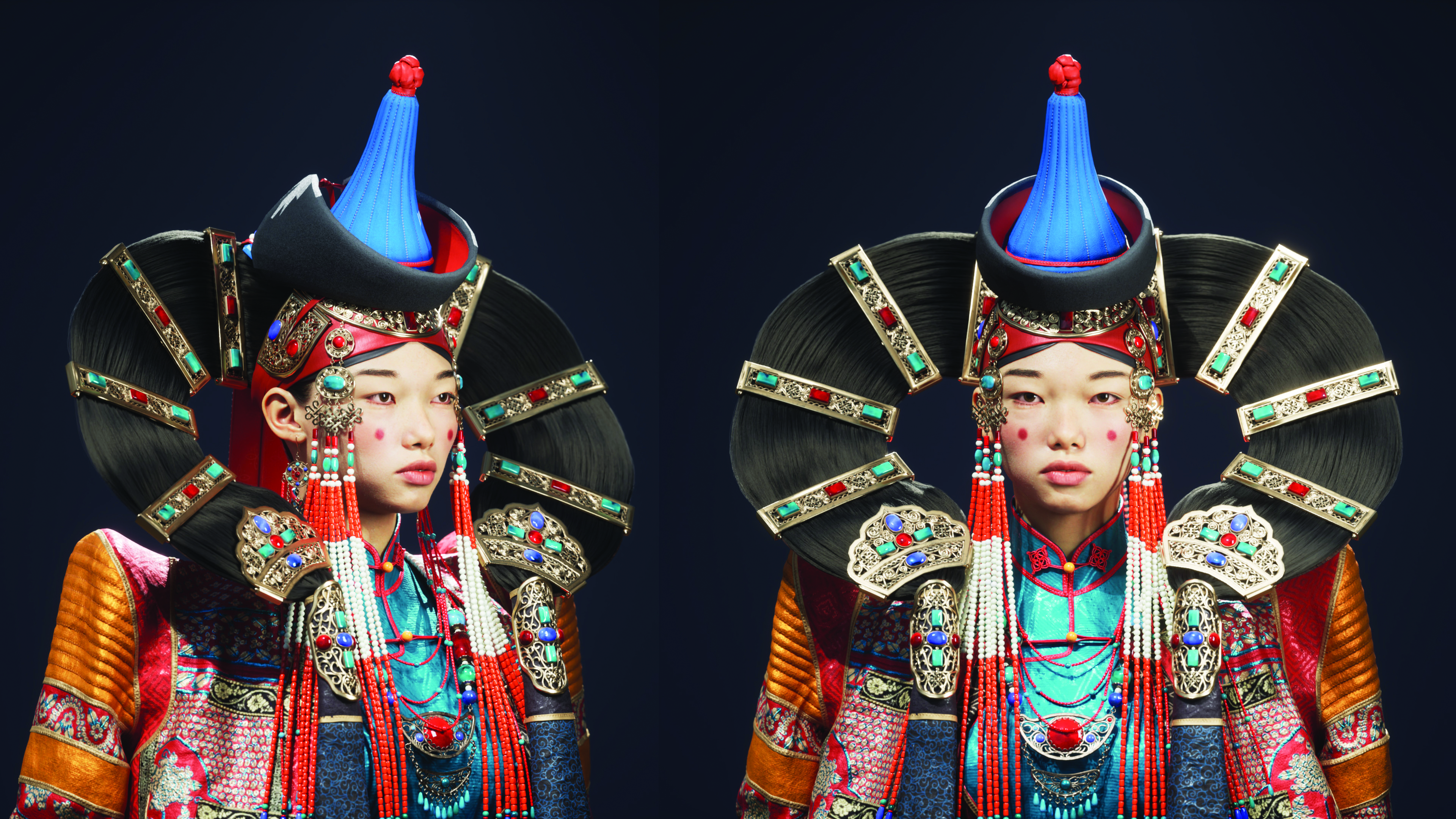 A complex 3D model of a priestess