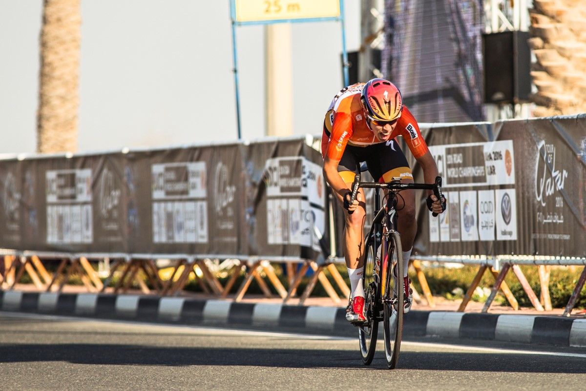Ellen van Dijk (Boels Dolmans) solos to the win in Qatar
