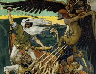 Finnish mythology Louhio in a battle.