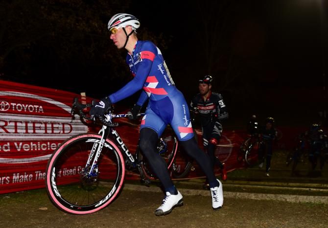 Jeremy Powers (Rapha Focus) was the first up the stairs with Summerhill close behind
