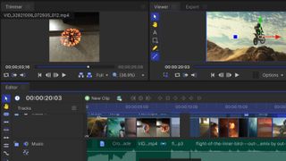 HitFilm 2022 interface showing mountain biking video