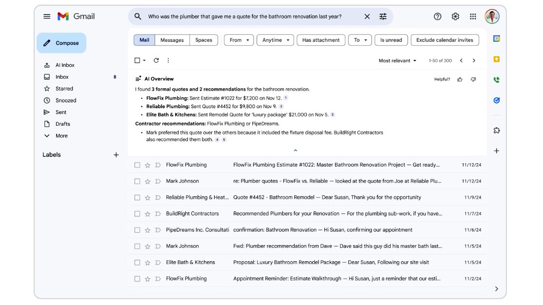 AI Overview in Gmail