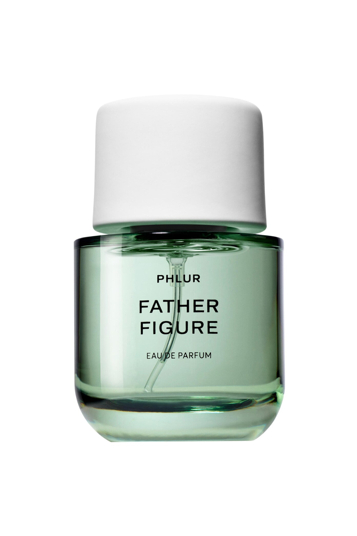 A bottle of PHLUR Father Figure perfume against a white background.